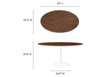 EEI-1138-WAL Lippa 60" Oval Wood Dining Table By Modway