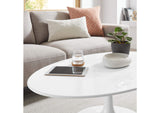 EEI-1139-WHI Lippa 42" Oval Wood Coffee Table By Modway