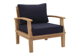 EEI-1143-NAT-NAV-SET Marina Outdoor Patio Teak Armchair By Modway