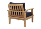 EEI-1143-NAT-NAV-SET Marina Outdoor Patio Teak Armchair By Modway