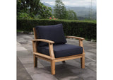 EEI-1143-NAT-NAV-SET Marina Outdoor Patio Teak Armchair By Modway