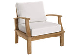 EEI-1143-NAT-WHI-SET Marina Outdoor Patio Teak Armchair By Modway