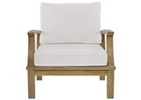 EEI-1143-NAT-WHI-SET Marina Outdoor Patio Teak Armchair By Modway