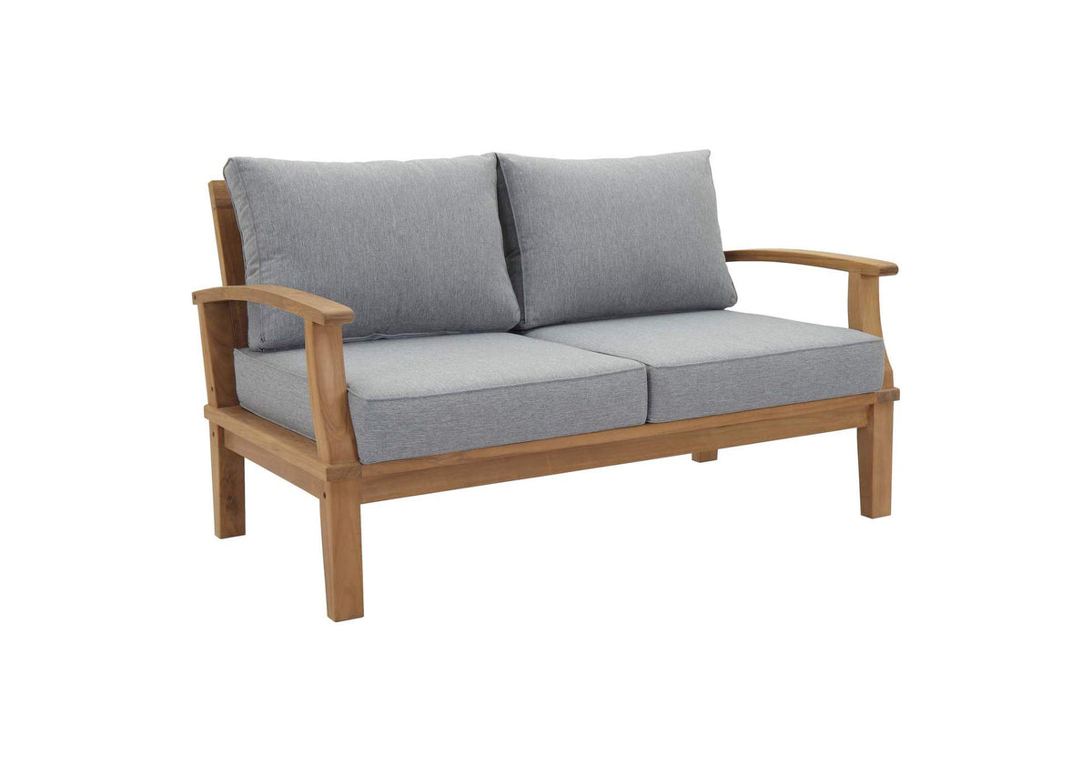 EEI-1144-NAT-GRY-SET Marina Outdoor Patio Teak Loveseat By Modway