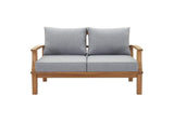 EEI-1144-NAT-GRY-SET Marina Outdoor Patio Teak Loveseat By Modway