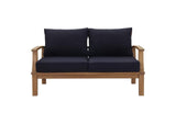 EEI-1144-NAT-NAV-SET Marina Outdoor Patio Teak Loveseat By Modway