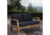 EEI-1144-NAT-NAV-SET Marina Outdoor Patio Teak Loveseat By Modway