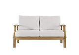 EEI-1144-NAT-WHI-SET Marina Outdoor Patio Teak Loveseat By Modway