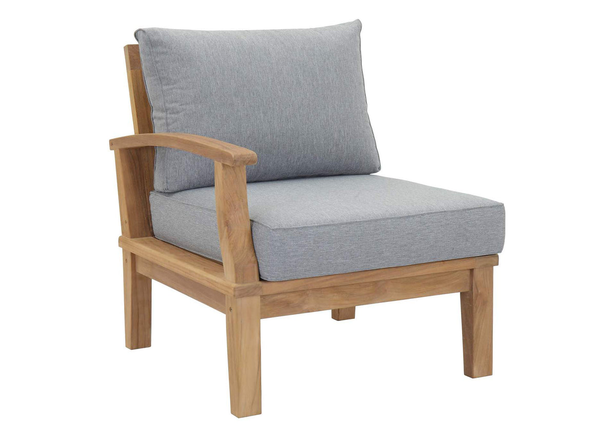 EEI-1148-NAT-GRY-SET Marina Outdoor Patio Teak Left-Facing Sofa By Modway