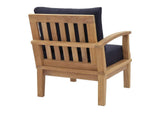 EEI-1148-NAT-NAV-SET Marina Outdoor Patio Teak Left-Facing Sofa By Modway