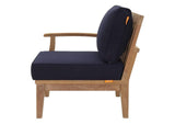 EEI-1148-NAT-NAV-SET Marina Outdoor Patio Teak Left-Facing Sofa By Modway