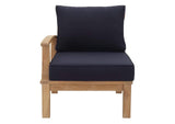 EEI-1148-NAT-NAV-SET Marina Outdoor Patio Teak Left-Facing Sofa By Modway