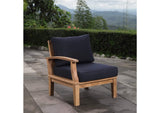 EEI-1148-NAT-NAV-SET Marina Outdoor Patio Teak Left-Facing Sofa By Modway