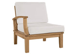 EEI-1148-NAT-WHI-SET Marina Outdoor Patio Teak Left-Facing Sofa By Modway