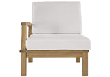 EEI-1148-NAT-WHI-SET Marina Outdoor Patio Teak Left-Facing Sofa By Modway