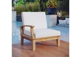 EEI-1148-NAT-WHI-SET Marina Outdoor Patio Teak Left-Facing Sofa By Modway