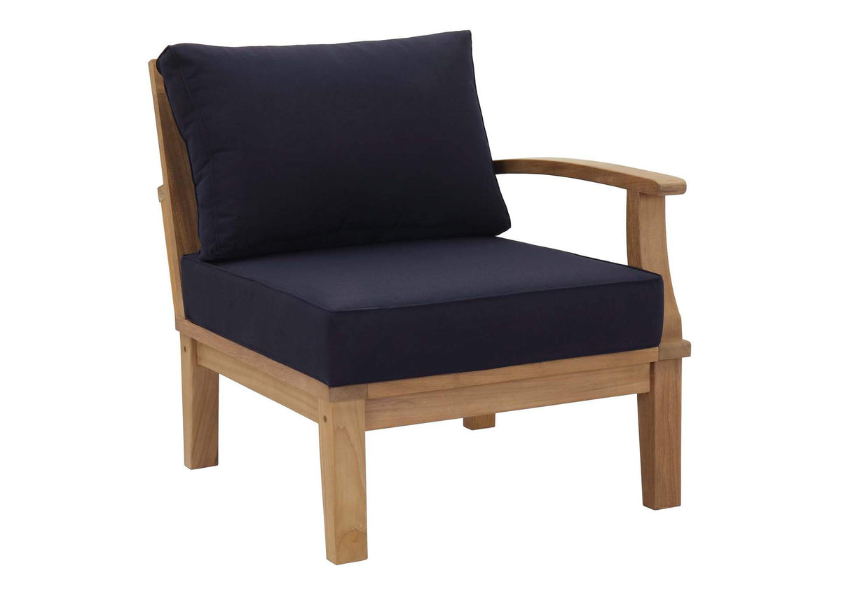 EEI-1149-NAT-NAV-SET Marina Outdoor Patio Teak Right-Facing Sofa By Modway