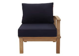 EEI-1149-NAT-NAV-SET Marina Outdoor Patio Teak Right-Facing Sofa By Modway