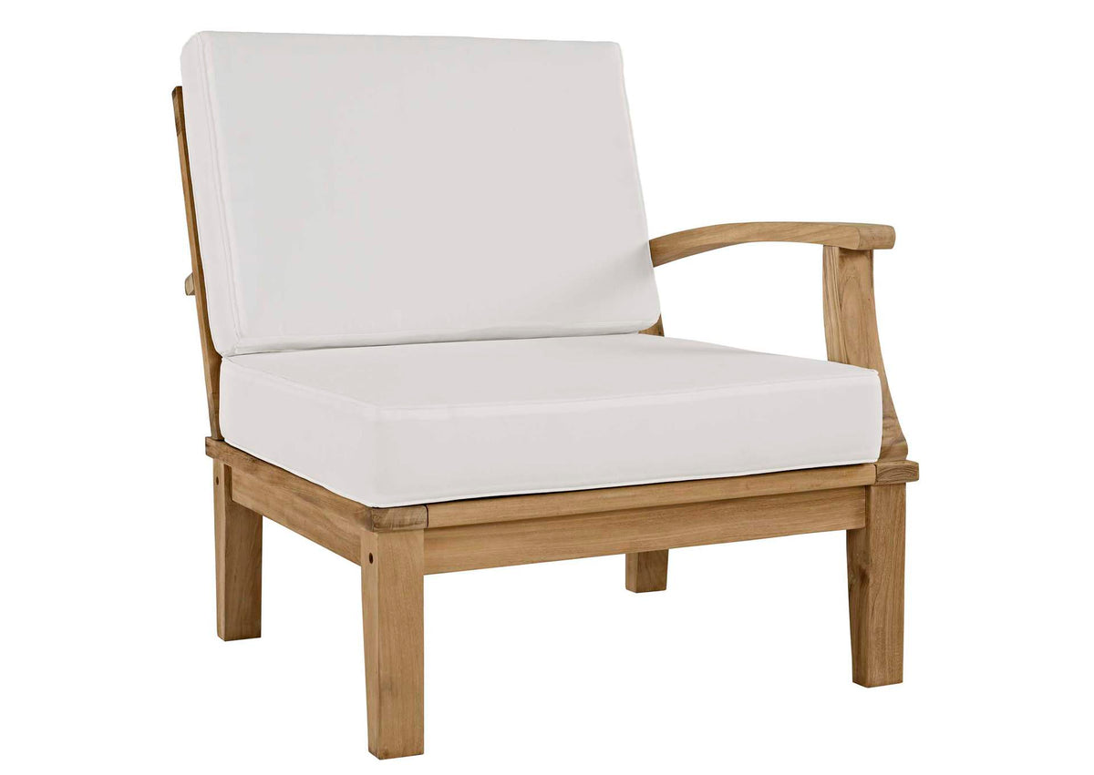 EEI-1149-NAT-WHI-SET Marina Outdoor Patio Teak Right-Facing Sofa By Modway
