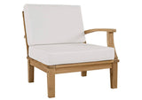 EEI-1149-NAT-WHI-SET Marina Outdoor Patio Teak Right-Facing Sofa By Modway