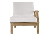 EEI-1149-NAT-WHI-SET Marina Outdoor Patio Teak Right-Facing Sofa By Modway