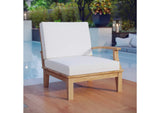 EEI-1149-NAT-WHI-SET Marina Outdoor Patio Teak Right-Facing Sofa By Modway
