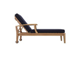 EEI-1151-NAT-NAV-SET Marina Outdoor Patio Teak Single Chaise By Modway