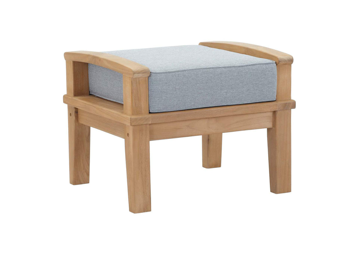 EEI-1152-NAT-GRY-SET Marina Outdoor Patio Teak Ottoman By Modway