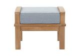 EEI-1152-NAT-GRY-SET Marina Outdoor Patio Teak Ottoman By Modway