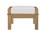 EEI-1152-NAT-WHI-SET Marina Outdoor Patio Teak Ottoman By Modway