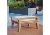 EEI-1152-NAT-WHI-SET Marina Outdoor Patio Teak Ottoman By Modway
