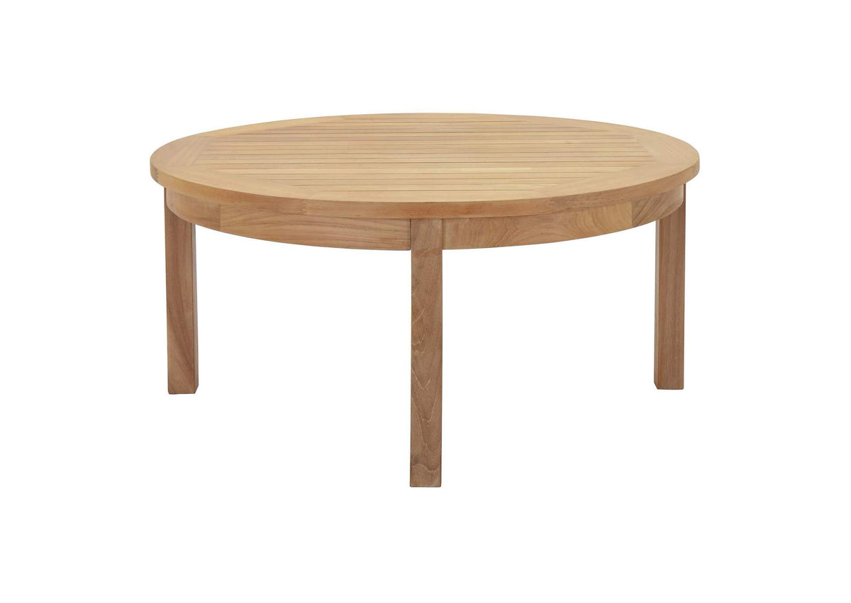 EEI-1153-NAT Marina Outdoor Patio Teak Round Coffee Table By Modway