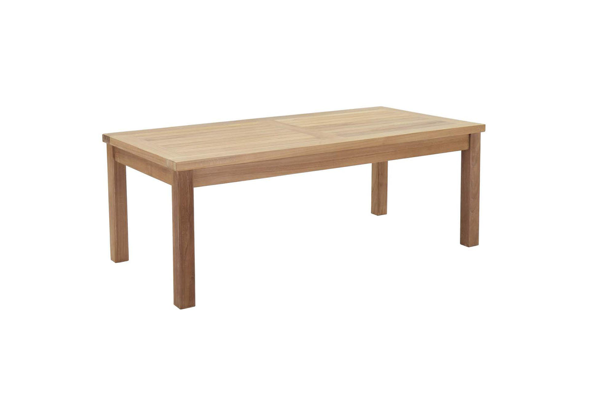 EEI-1154-NAT Marina Outdoor Patio Teak Rectangle Coffee Table By Modway