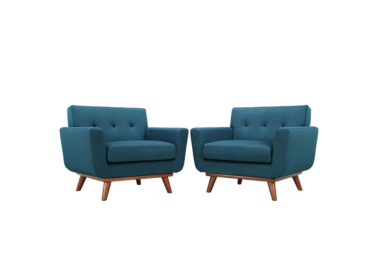 EEI-1284-AZU Engage Wood Armchair Set Of 2 By Modway