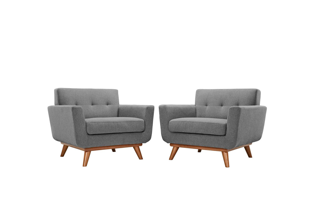 EEI-1284-GRY Engage Wood Armchair Set Of 2 By Modway