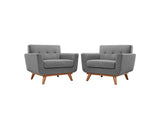 EEI-1284-GRY Engage Wood Armchair Set Of 2 By Modway