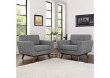 EEI-1284-GRY Engage Wood Armchair Set Of 2 By Modway