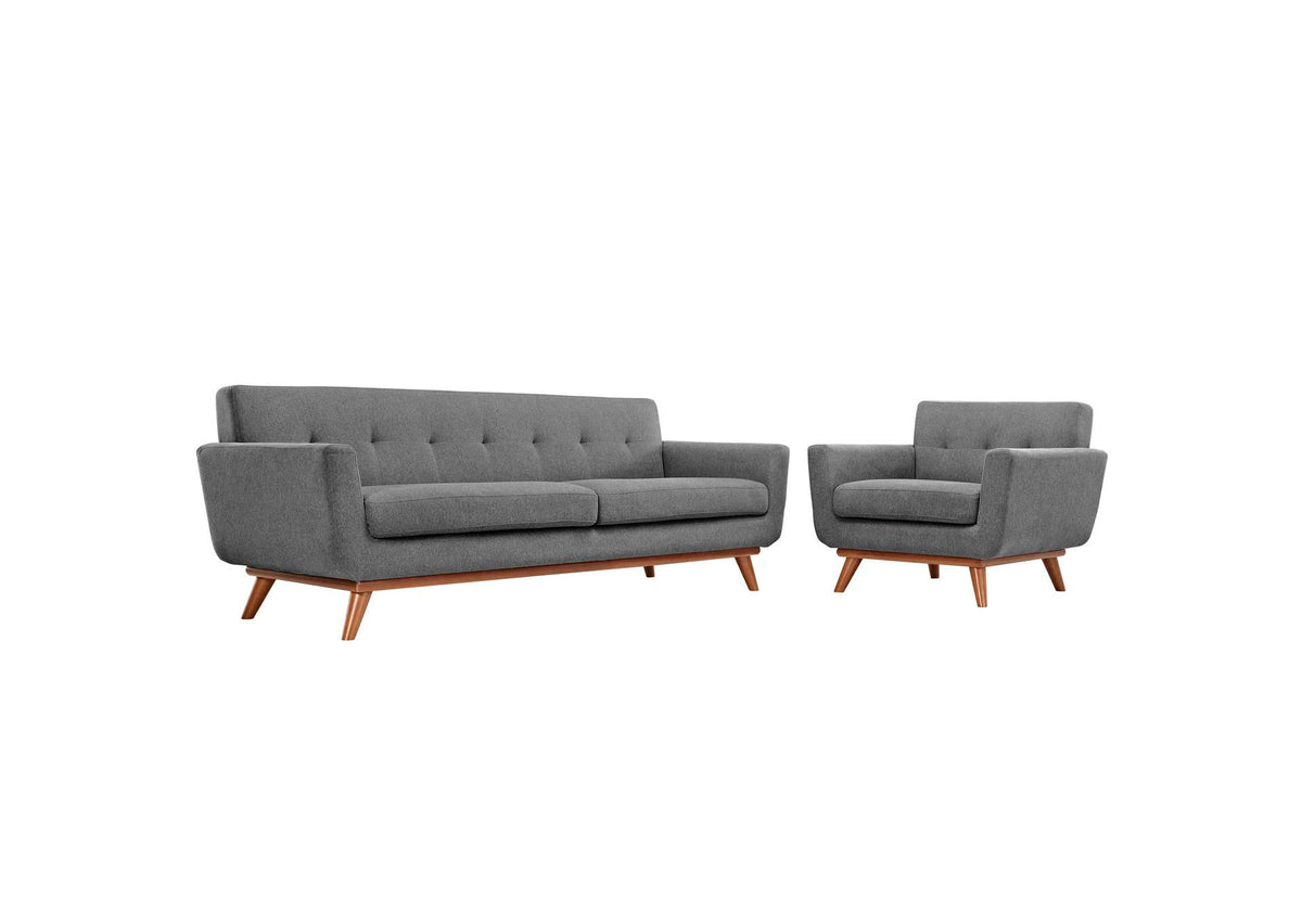 EEI-1344-GRY Engage Armchair And Sofa Set Of 2 By Modway