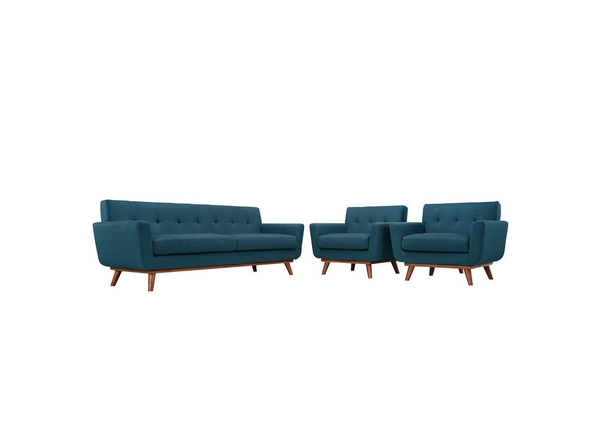 EEI-1345-AZU Engage Armchairs And Sofa Set Of 3 By Modway