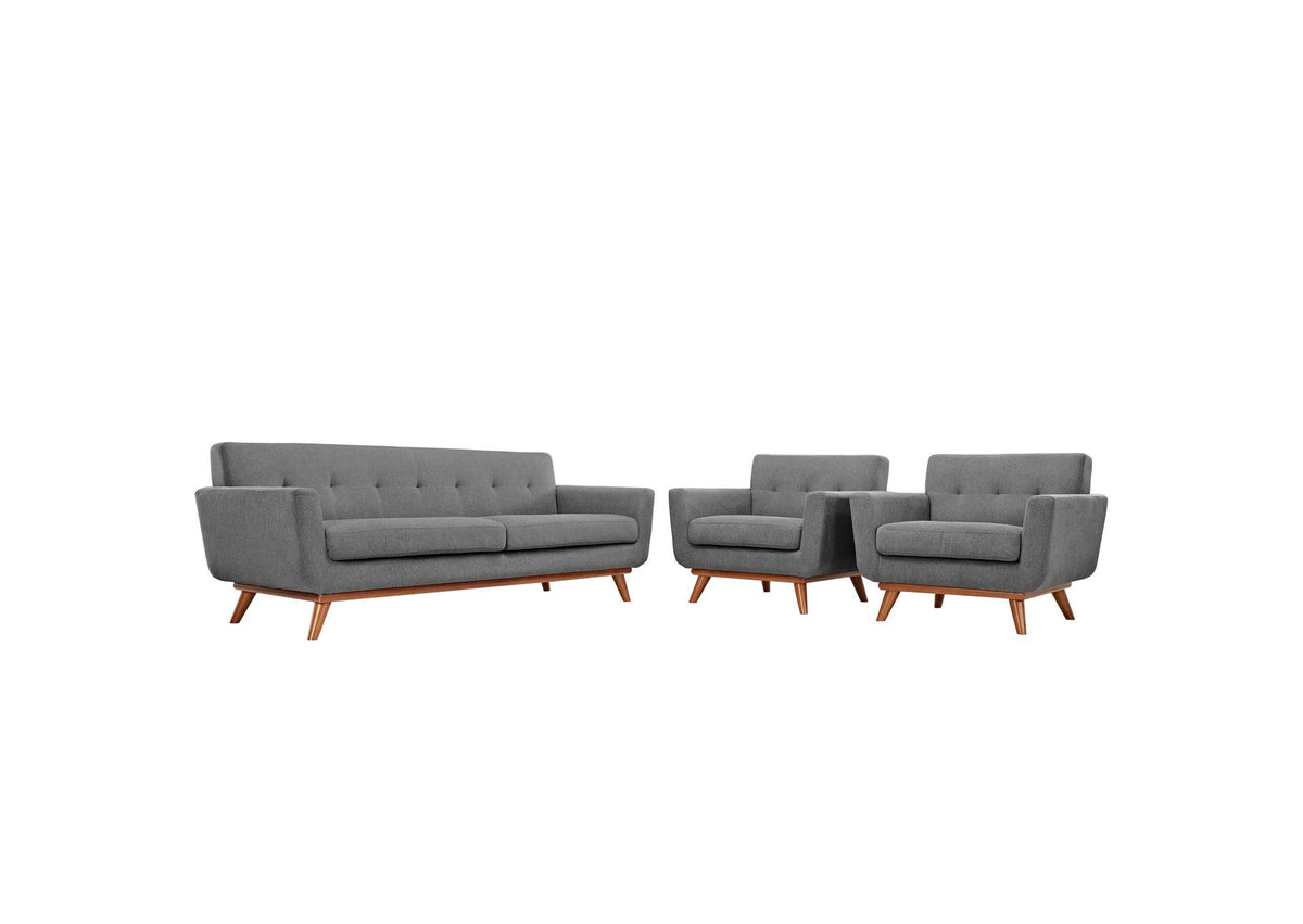 EEI-1345-GRY Engage Armchairs And Sofa Set Of 3 By Modway