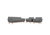 EEI-1345-GRY Engage Armchairs And Sofa Set Of 3 By Modway
