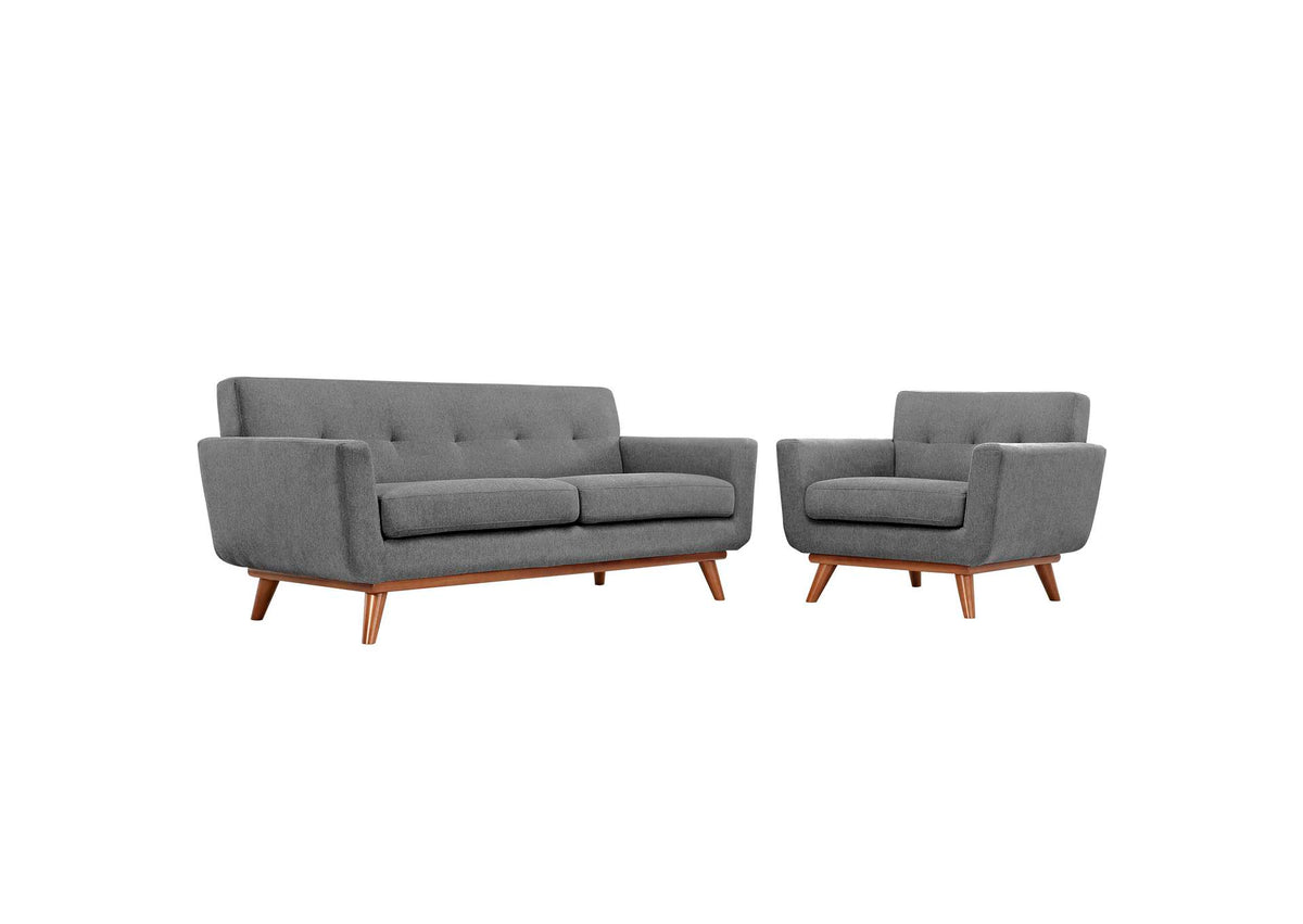 EEI-1346-GRY Engage Armchair And Loveseat Set Of 2 By Modway