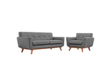 EEI-1346-GRY Engage Armchair And Loveseat Set Of 2 By Modway
