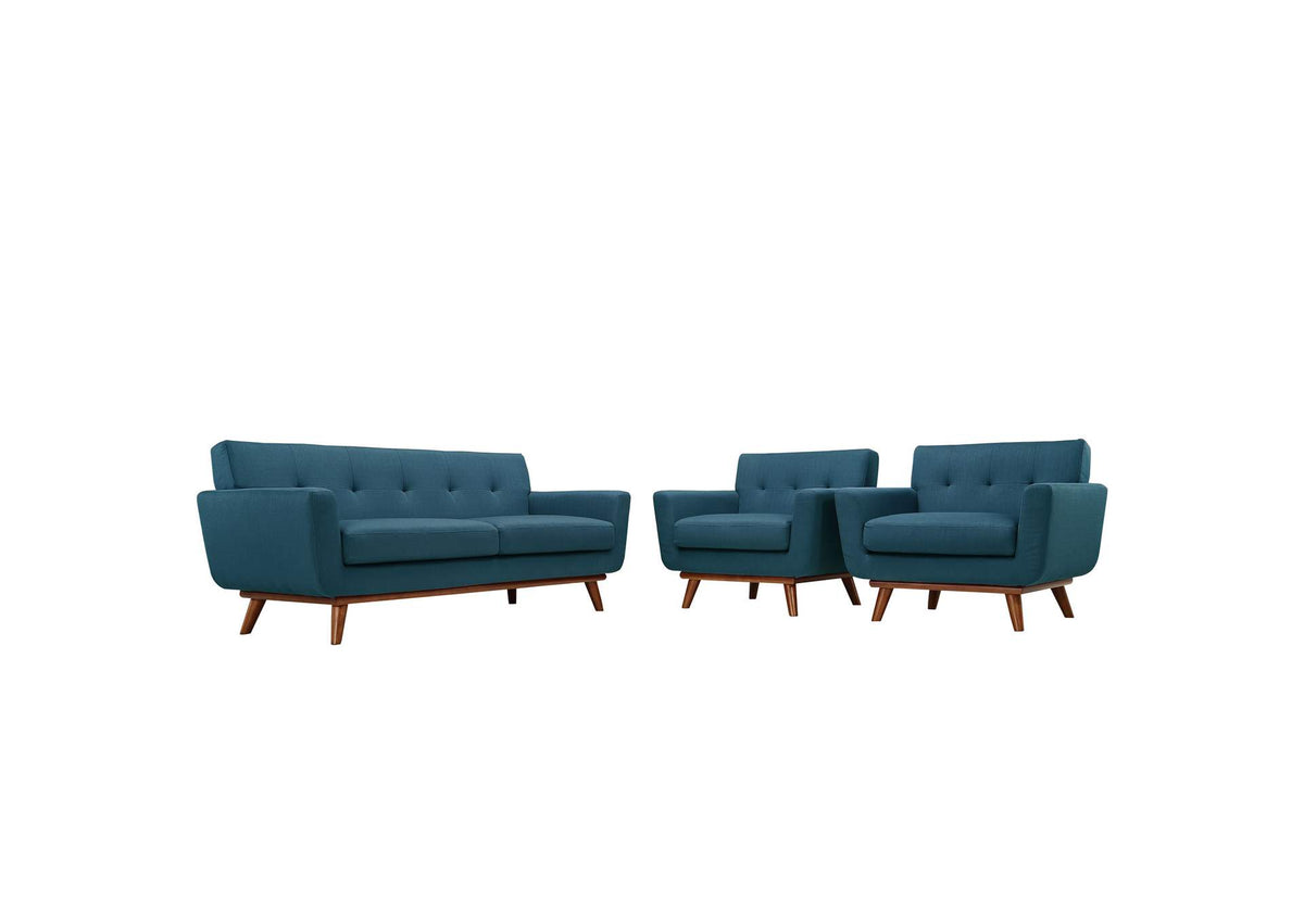 EEI-1347-AZU Engage Armchairs And Loveseat Set Of 3 By Modway