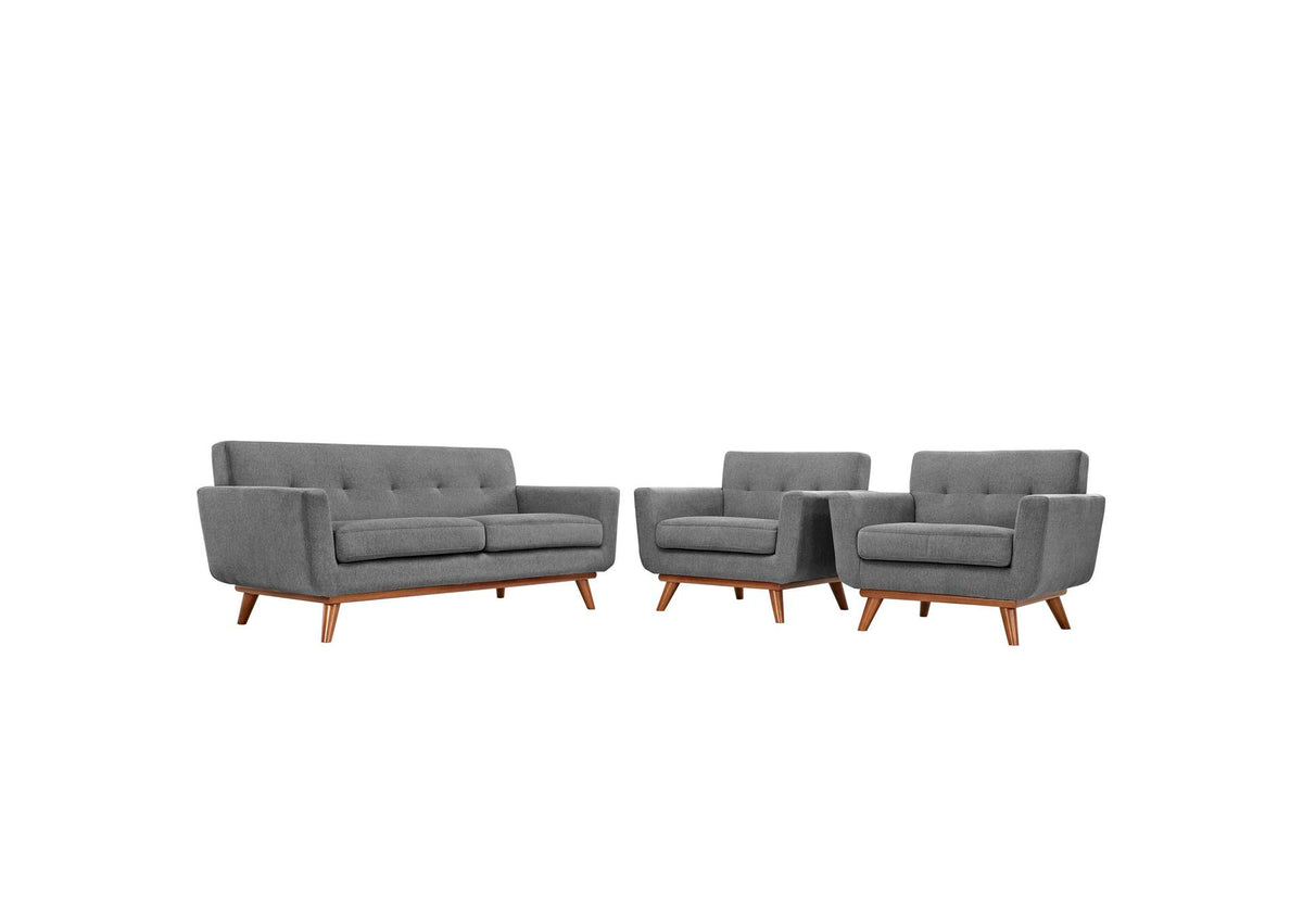 EEI-1347-GRY Engage Armchairs And Loveseat Set Of 3 By Modway