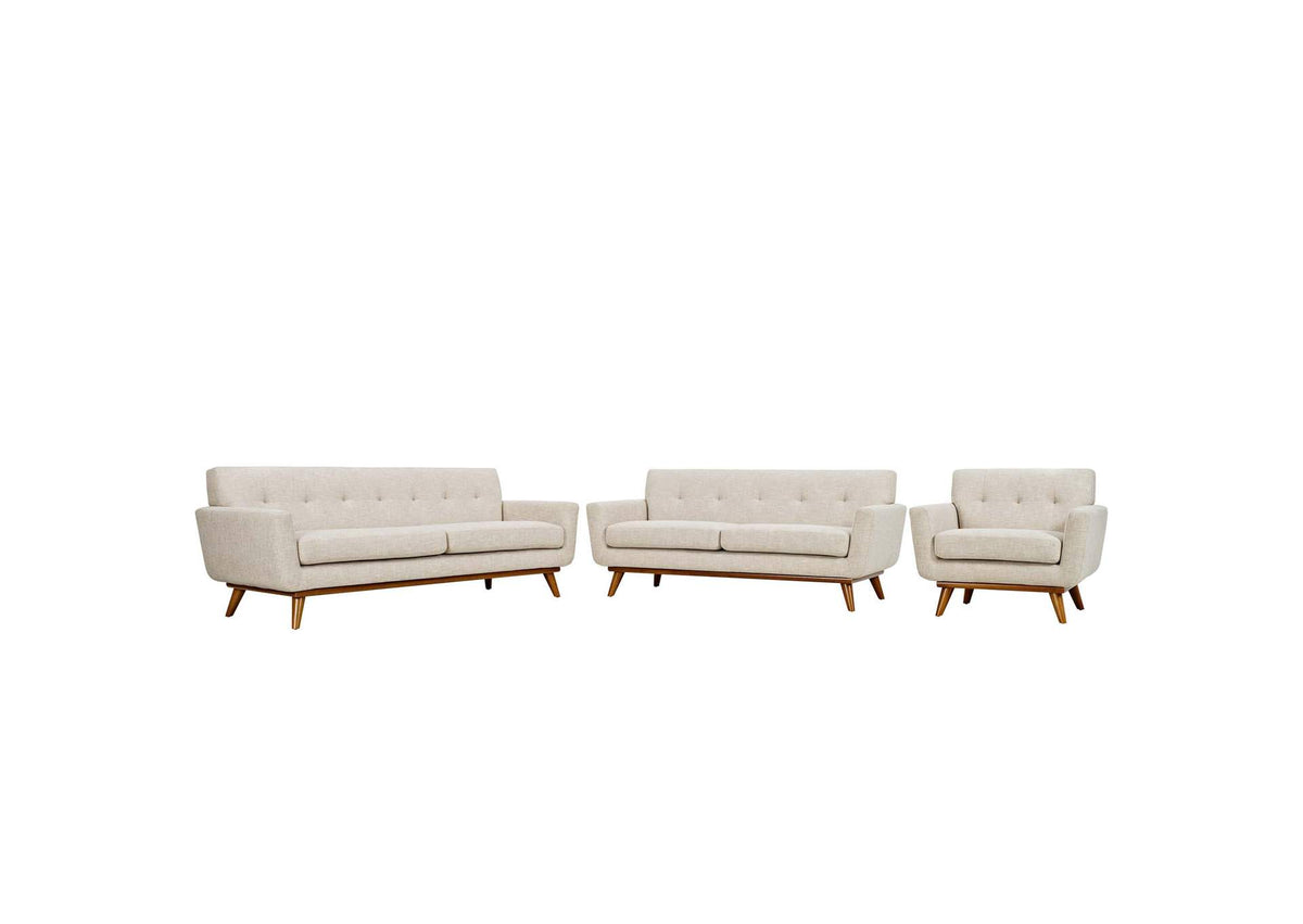 EEI-1349-BEI Engage Sofa Loveseat And Armchair Set Of 3 By Modway