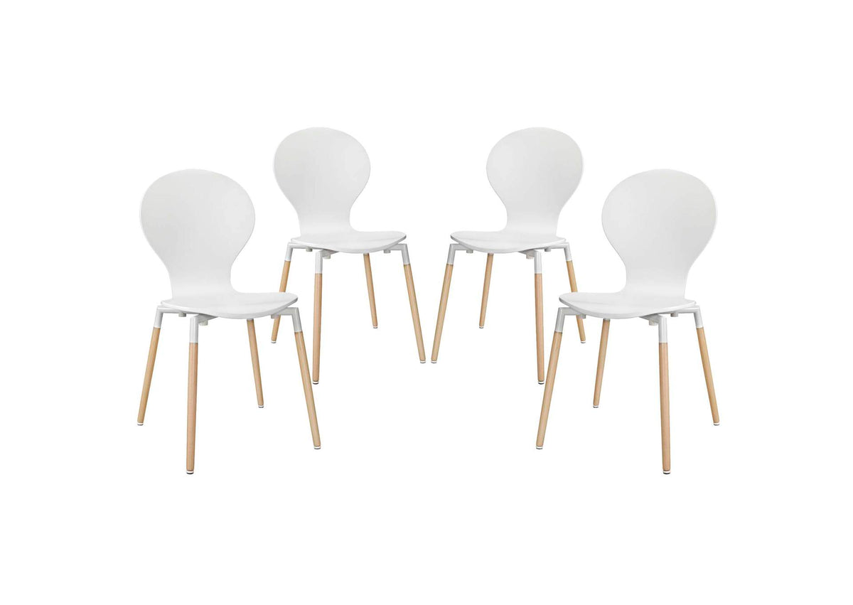 EEI-1369-WHI Path Dining Chair Set Of 4 By Modway