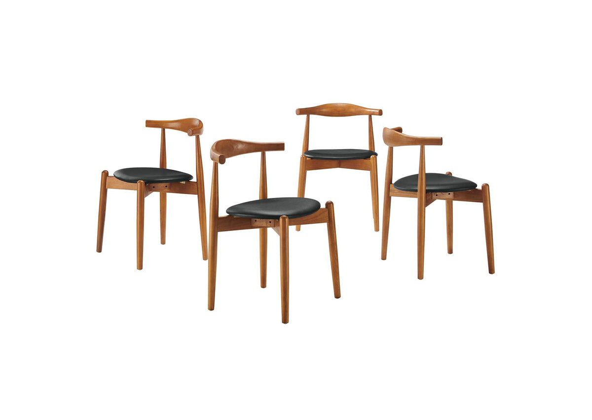 EEI-1378-DWL-BLK Stalwart Dining Side Chairs Set Of 4 By Modway