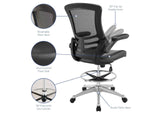 EEI-1422-BLK Attainment Vinyl Drafting Chair By Modway