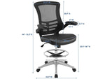 EEI-1422-BLK Attainment Vinyl Drafting Chair By Modway